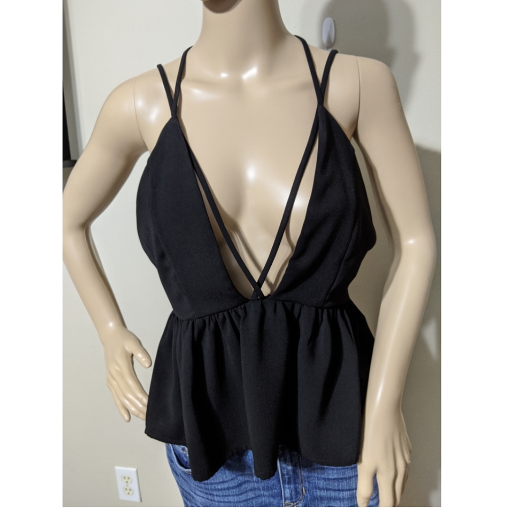 Silence + Noise Strappy Chiffon Tank Top Sz M